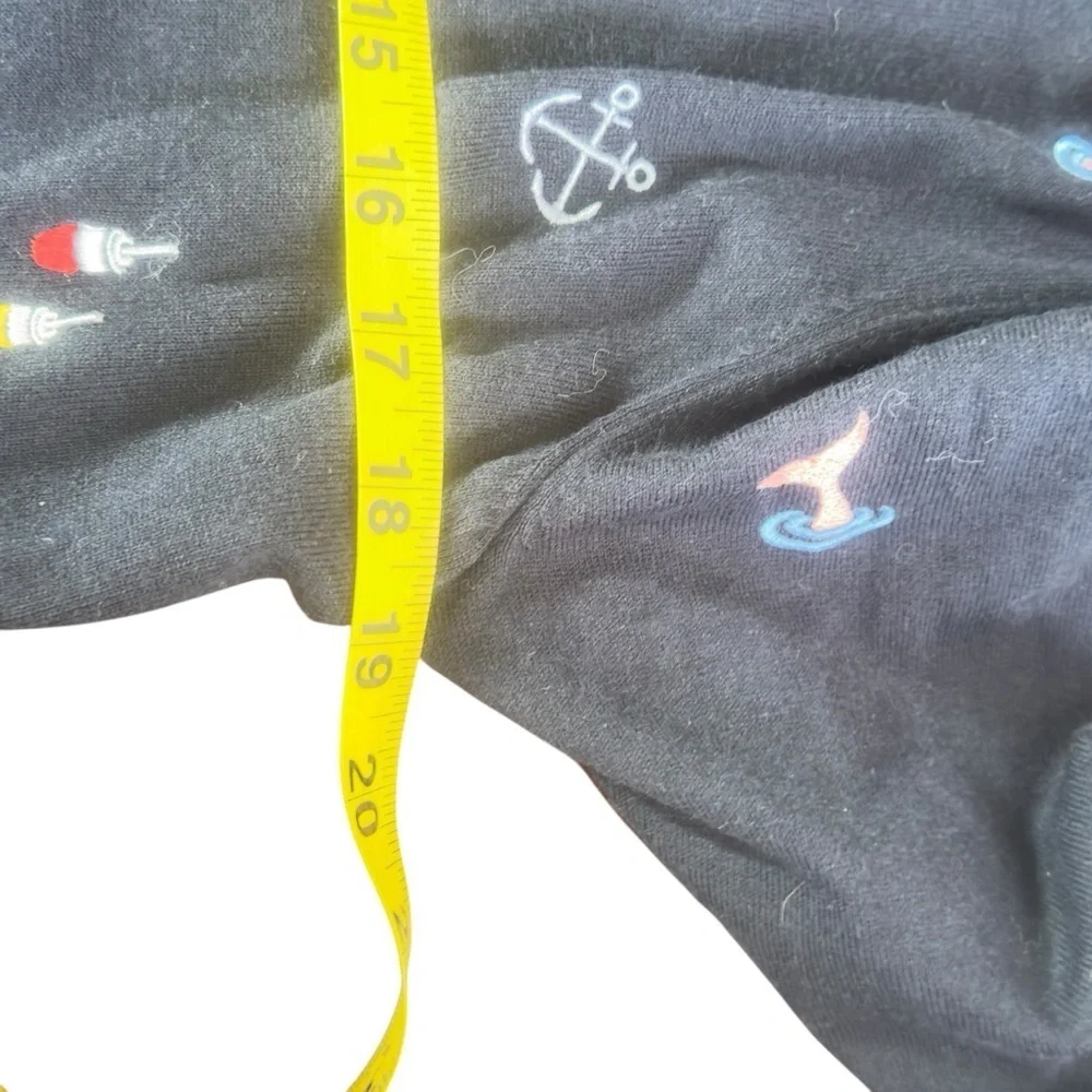Talbots Three Quarter Sleeve Nautical Embroidered Sweater - Picture 5 of 8